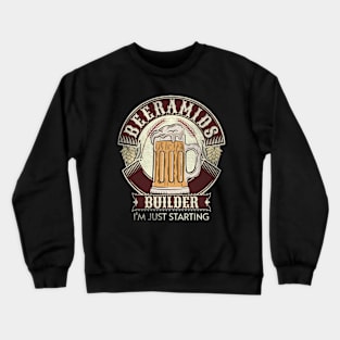 Drinking Humor - Retro Beer Party - Beeramids Builder Crewneck Sweatshirt